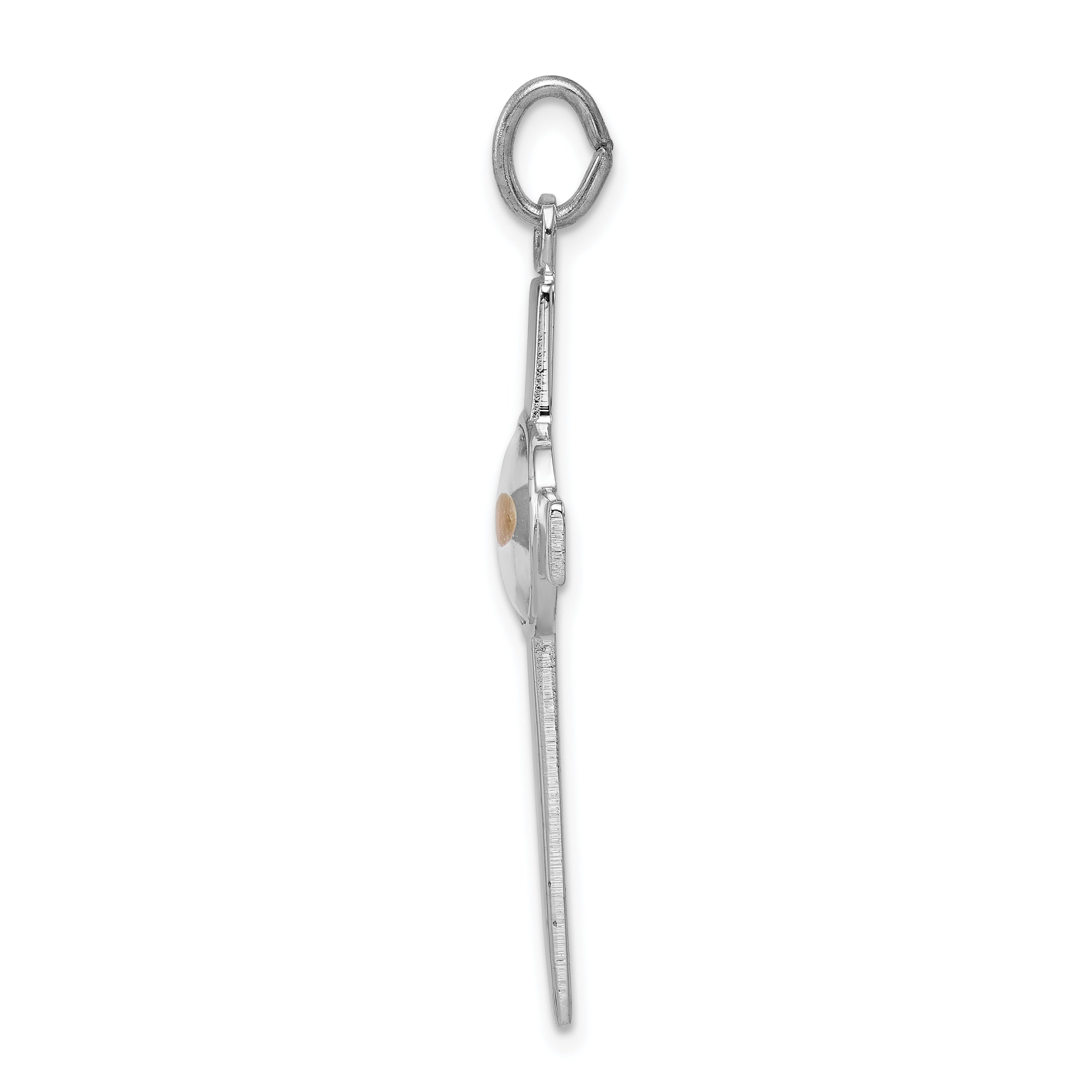 Sterling Silver 925 Rhodium-Plated Cross Pendant with Mustard Seed Elegance