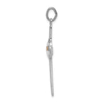 Sterling Silver 925 Rhodium-Plated Cross Pendant with Mustard Seed Elegance