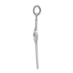 Sterling Silver 925 Rhodium-Plated Cross Pendant with Mustard Seed Elegance