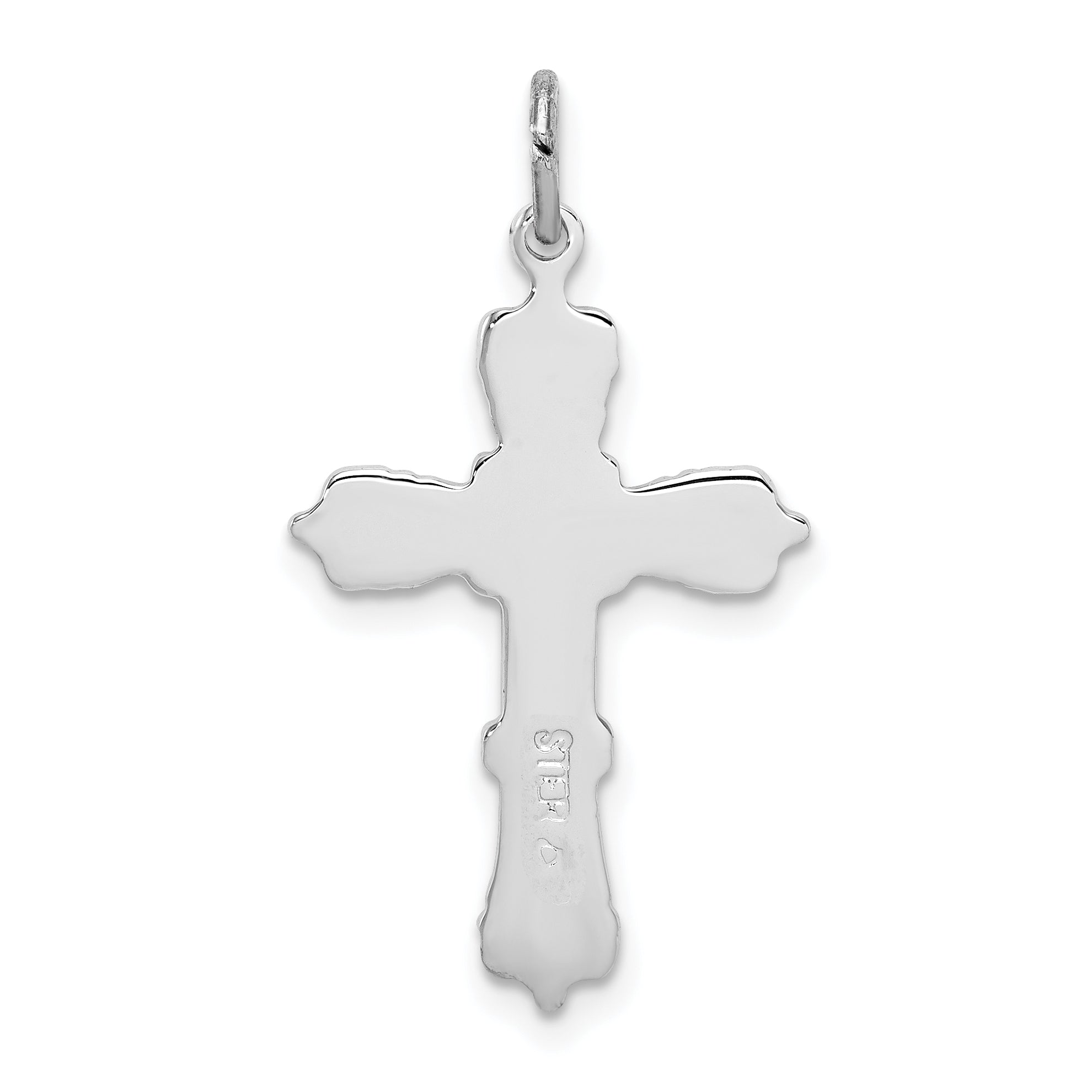 Sophia Jewelers Sterling Silver Cross Pendant with Black Epoxy Elegance
