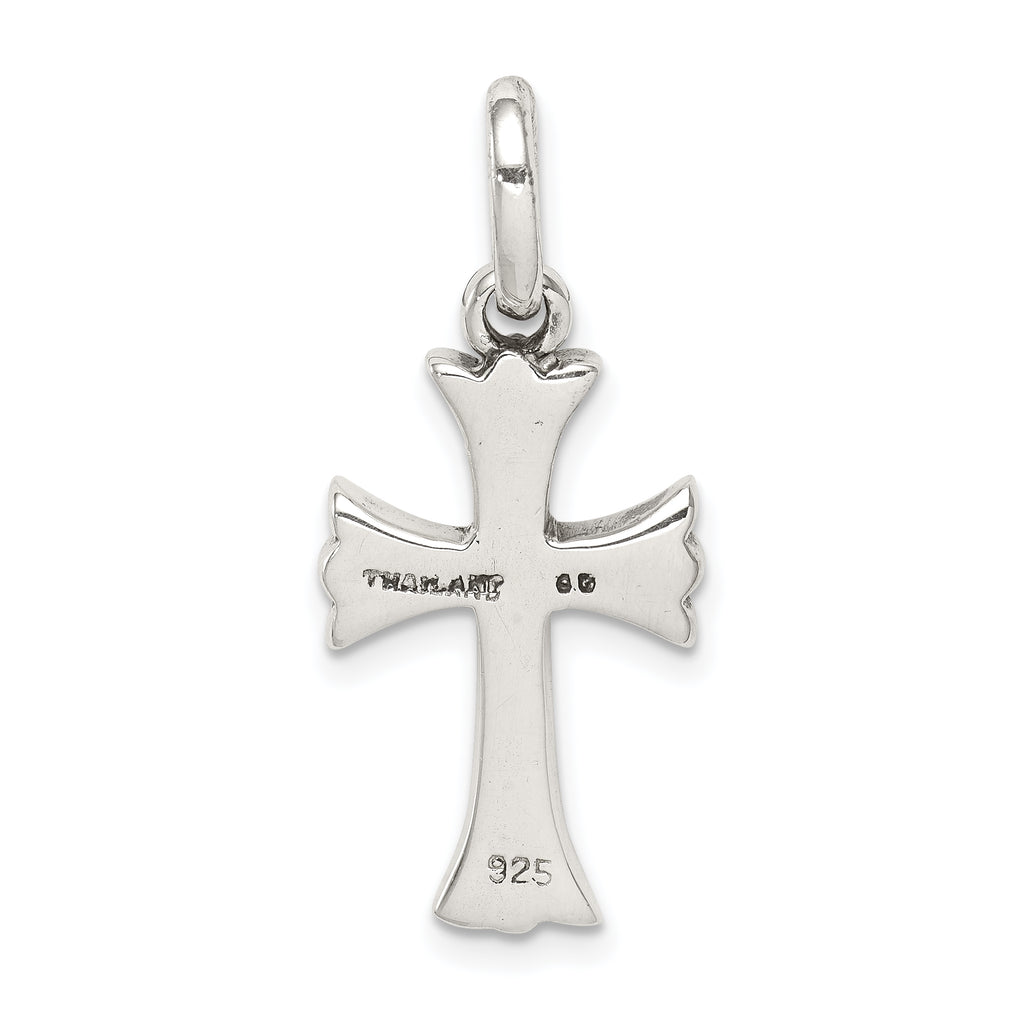 Sophia Jewelers 925 Sterling Silver Antiqued Cross Pendant in Solid Design