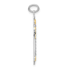 Sophia Jewelers Sterling Silver Vermeil Cross Pendant with Polished Black Enamel
