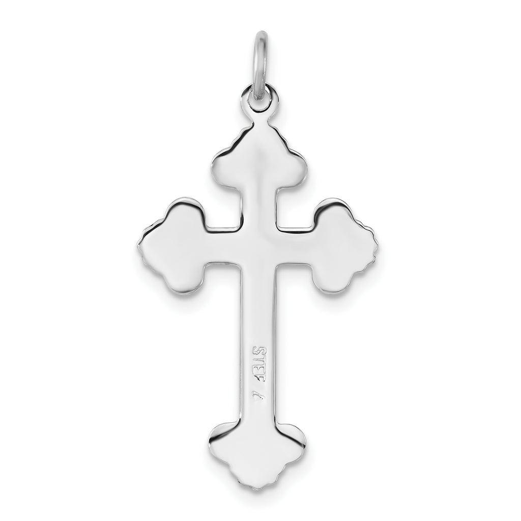Sophia Jewelers Sterling Silver Vermeil Cross Pendant with Polished Black Enamel