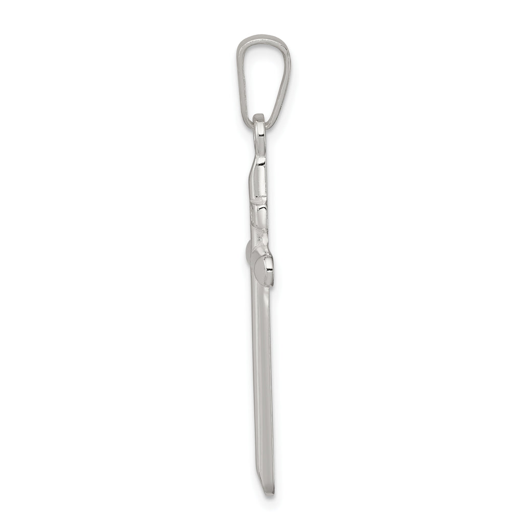 Sterling Silver 925 INRI Cross Pendant with Polished Anti-Tarnish Finish