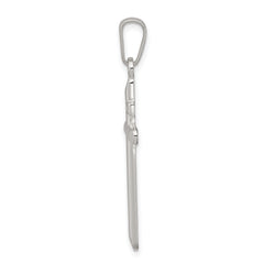 Sterling Silver 925 INRI Cross Pendant with Polished Anti-Tarnish Finish
