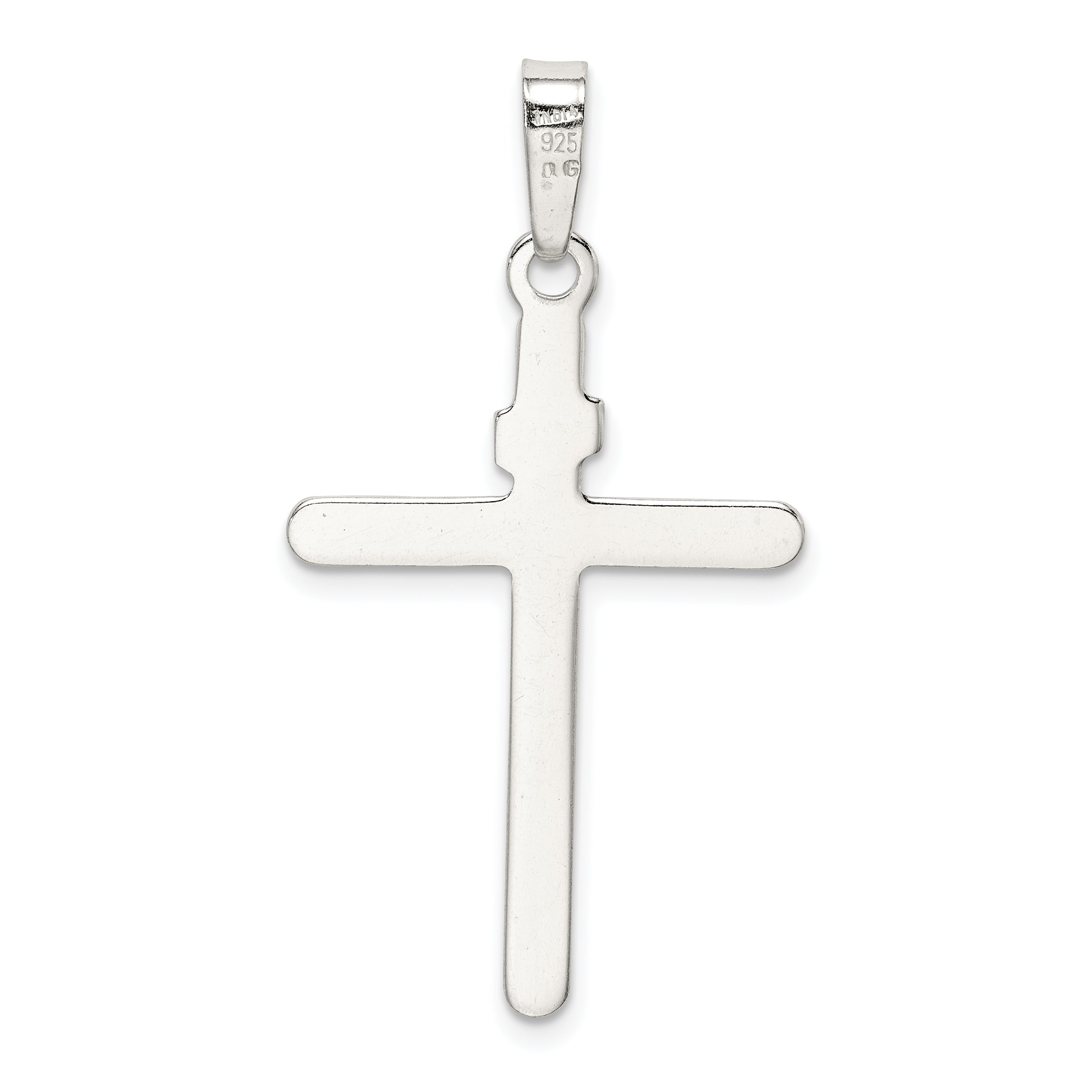 Sterling Silver 925 INRI Cross Pendant with Polished Anti-Tarnish Finish