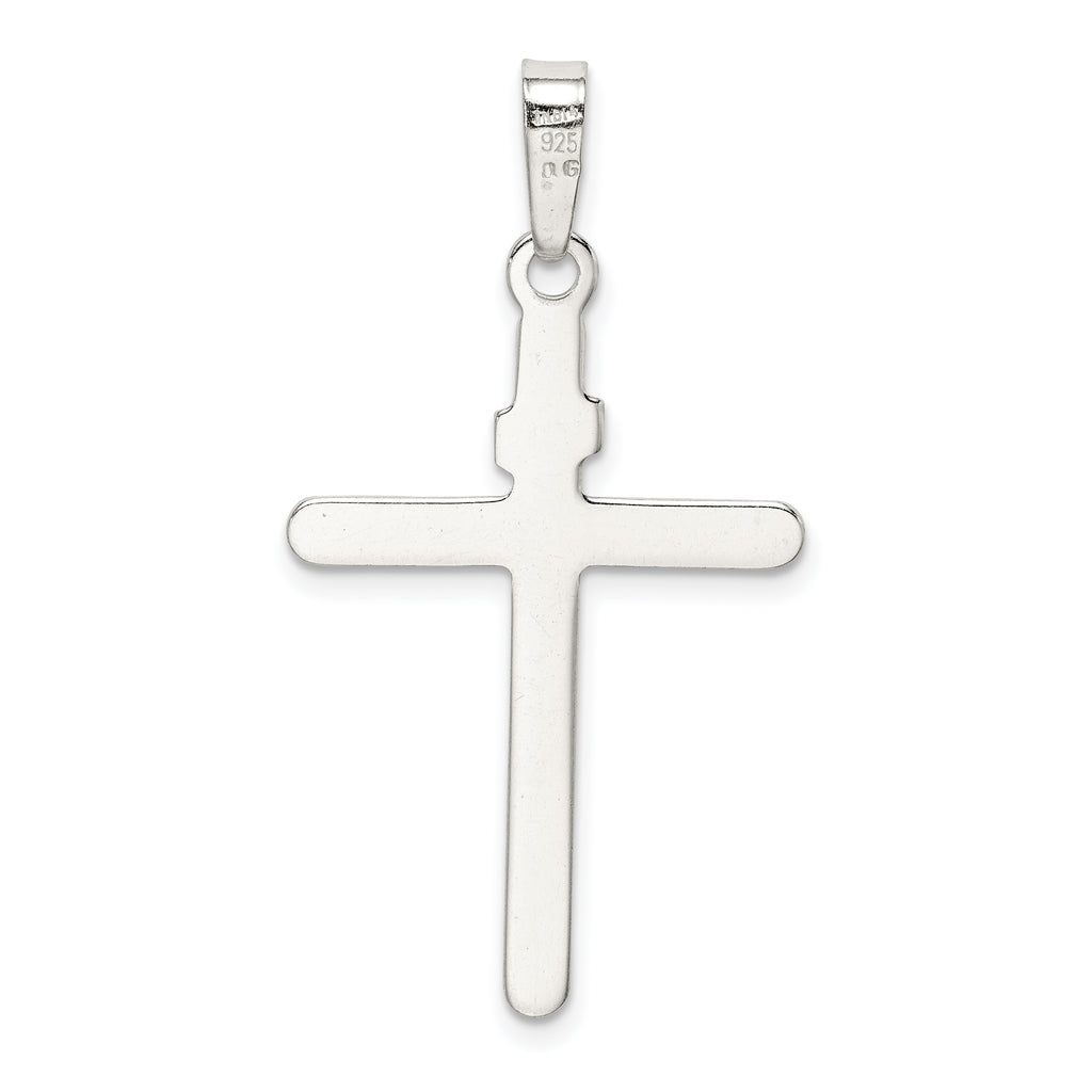 Sterling Silver 925 INRI Cross Pendant with Polished Anti-Tarnish Finish