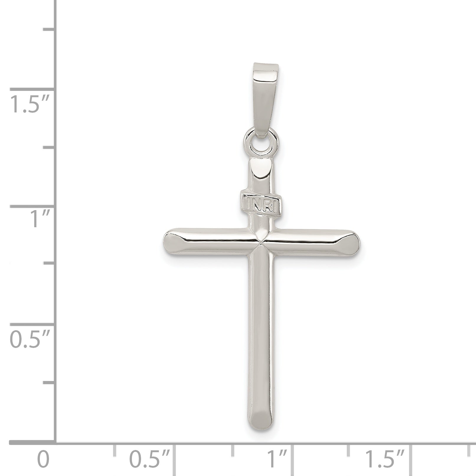 Sterling Silver 925 INRI Cross Pendant with Polished Anti-Tarnish Finish
