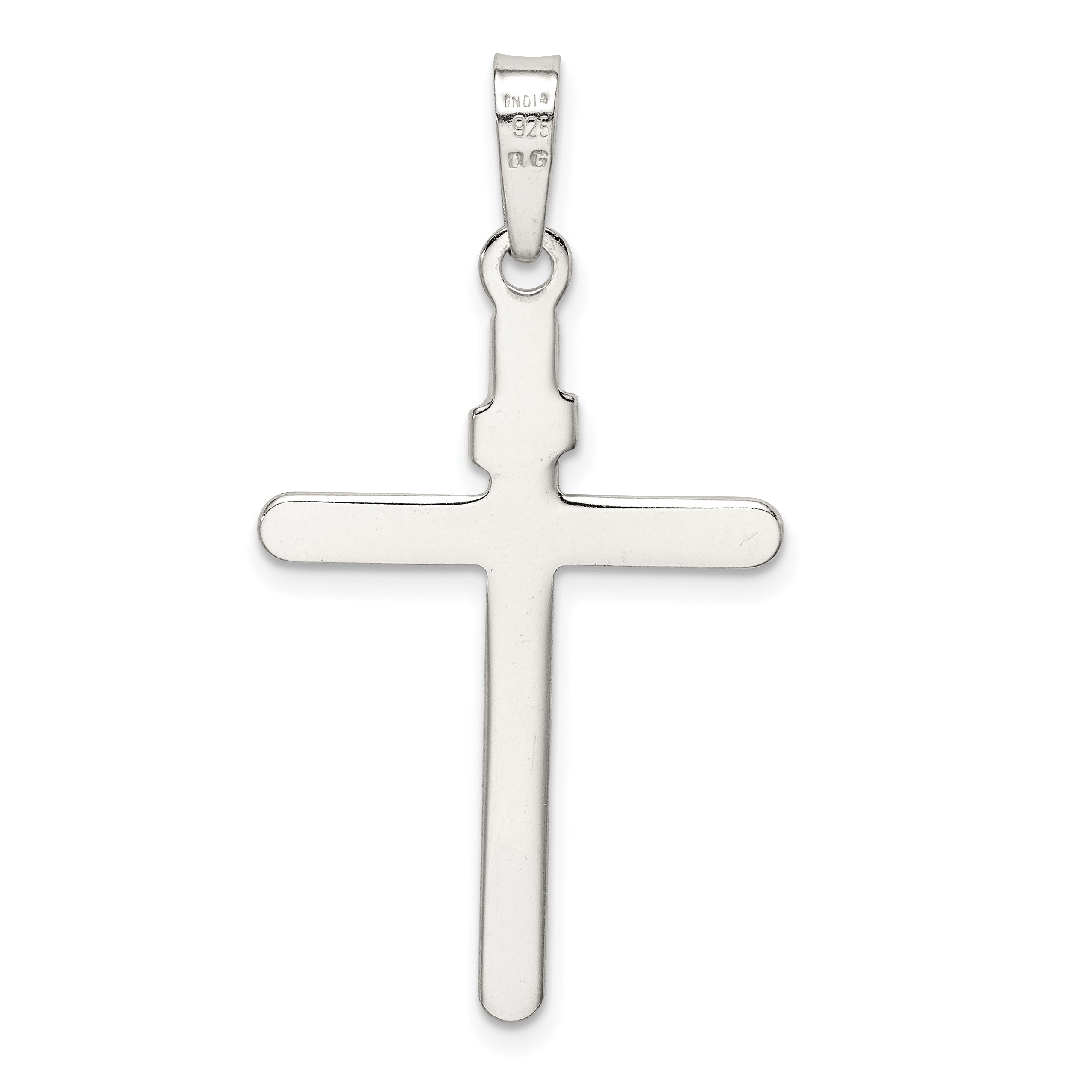 Sterling Silver 925 Polished INRI Cross Pendant Anti-Tarnish Finish