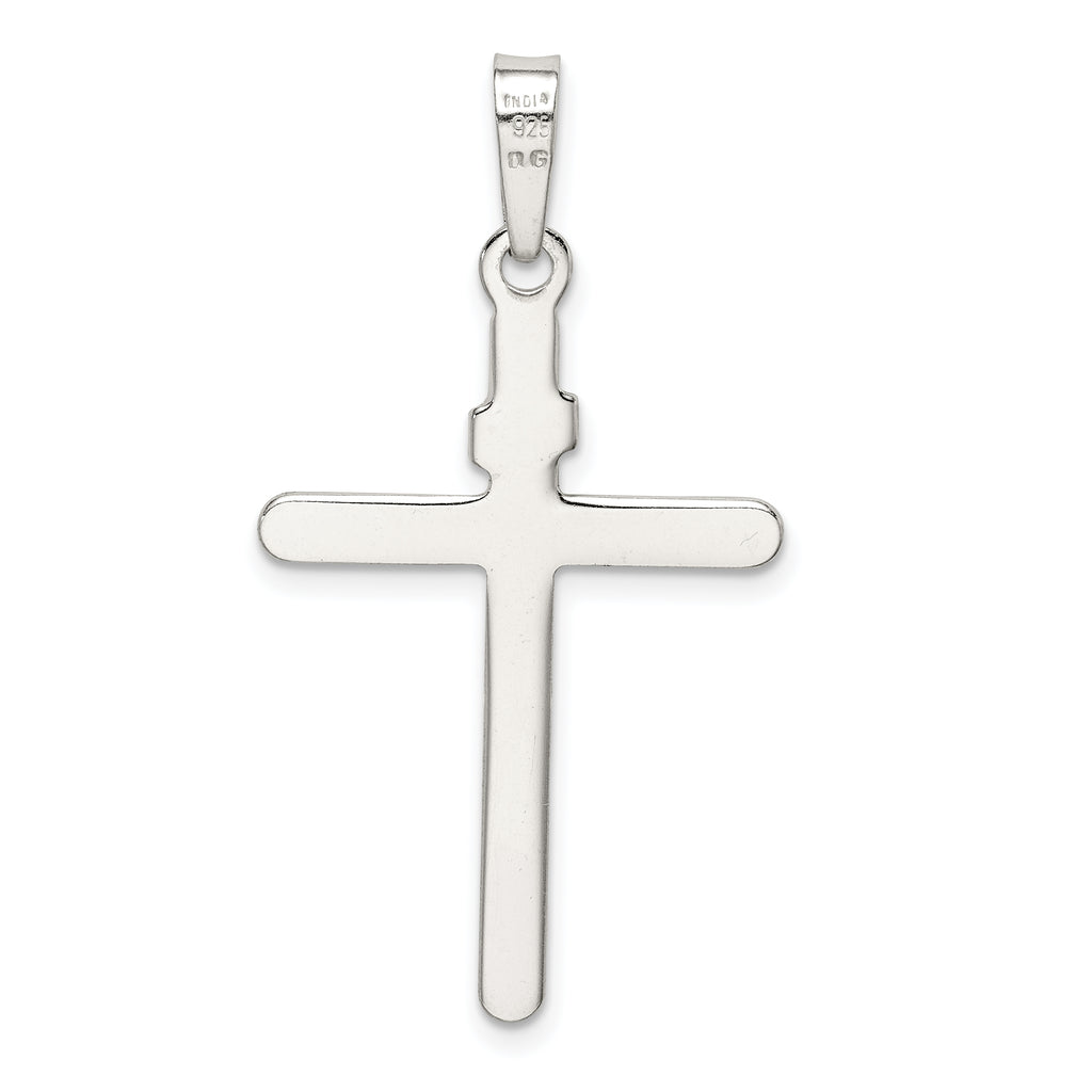 Sterling Silver 925 Polished INRI Cross Pendant Anti-Tarnish Finish