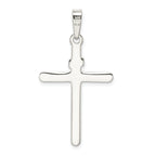 Sterling Silver 925 INRI Cross Pendant with Polished Textured Finish