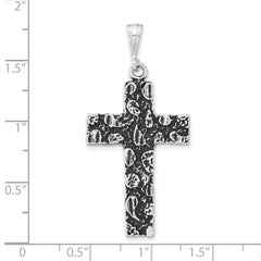 Antiqued Sterling Silver 925 Unisex Cross Charm Pendant