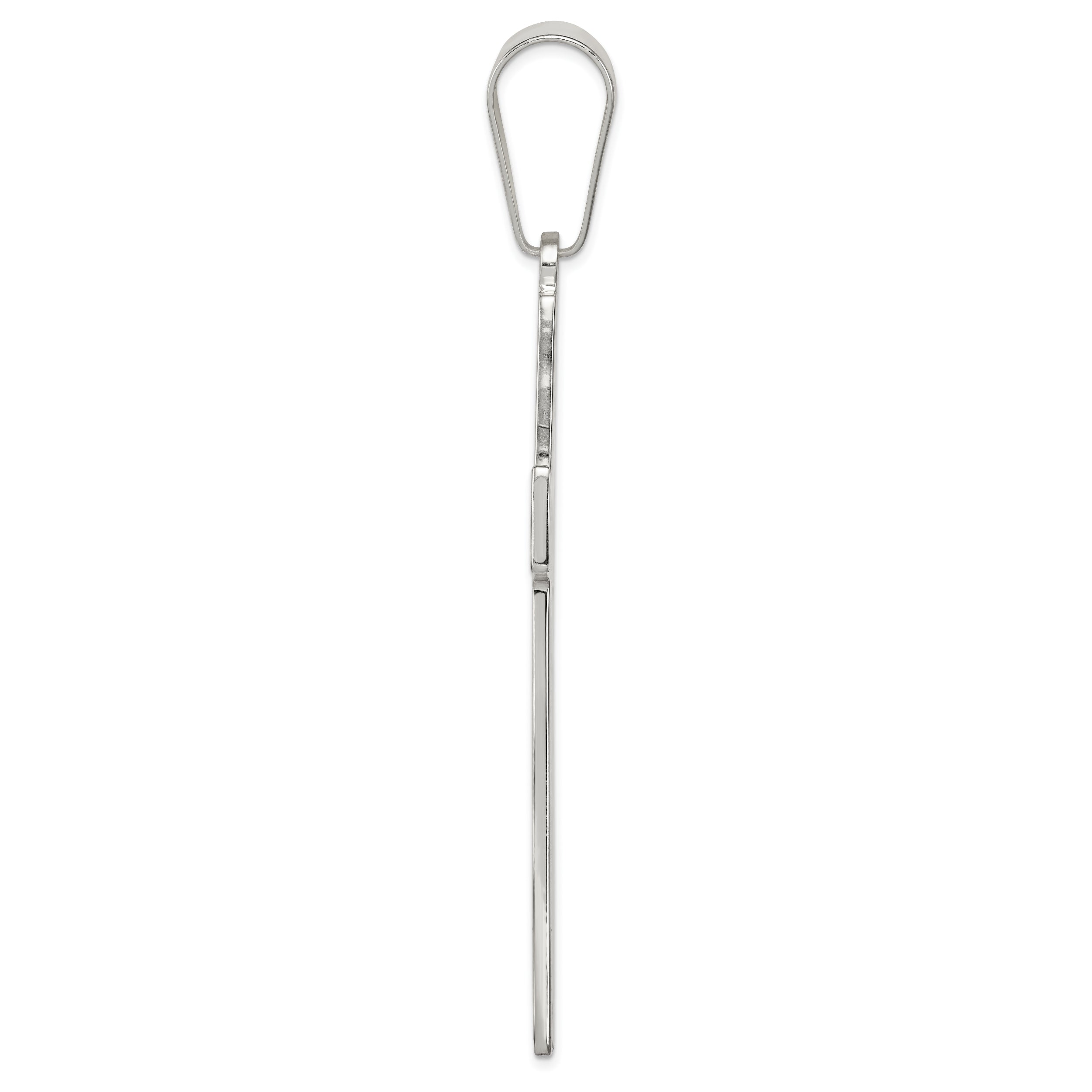 Sterling Silver 925 Polished Cross Pendant with Anti-Tarnish Finish