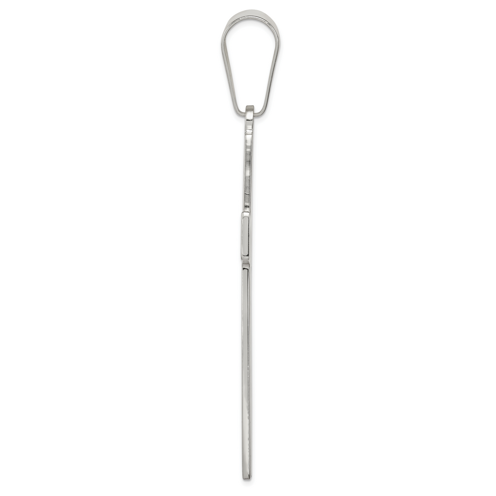 Sterling Silver 925 Polished Cross Pendant with Anti-Tarnish Finish