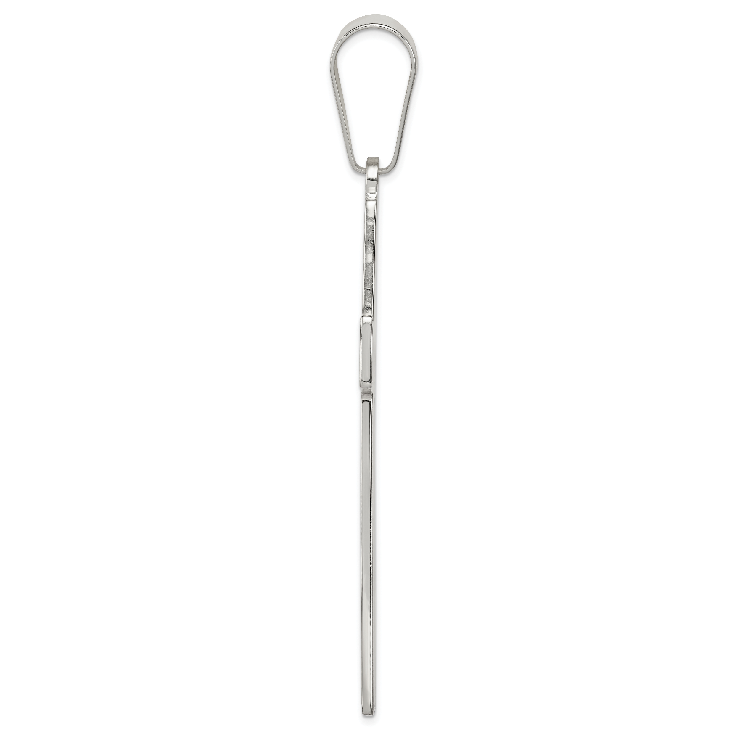 Sterling Silver 925 Polished Cross Pendant with Anti-Tarnish Finish