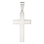 Sterling Silver 925 Polished Cross Pendant with Anti-Tarnish Finish
