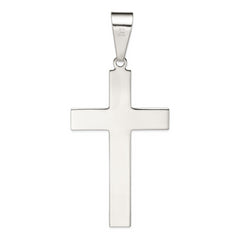 Sterling Silver 925 Polished Cross Pendant with Anti-Tarnish Finish