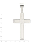 Sterling Silver 925 Polished Cross Pendant with Anti-Tarnish Finish