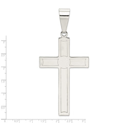 Sterling Silver 925 Polished Cross Pendant with Anti-Tarnish Finish