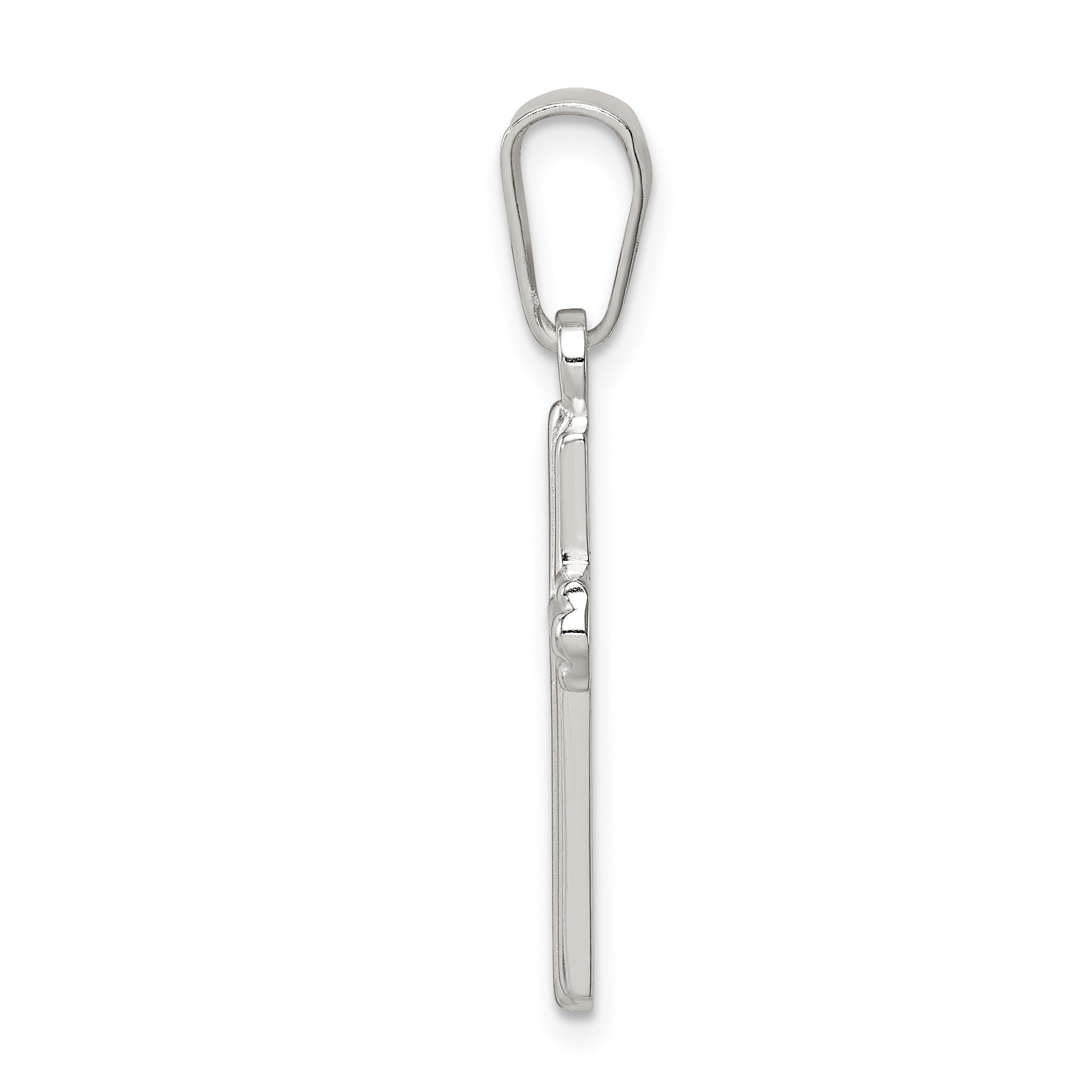 Sterling Silver 925 Cross Pendant with Polished Anti-Tarnish Finish
