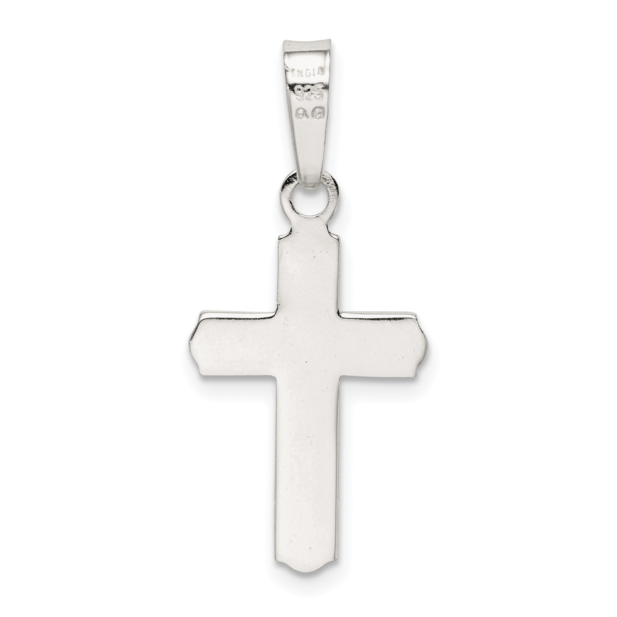 Sterling Silver 925 Cross Pendant with Polished Anti-Tarnish Finish