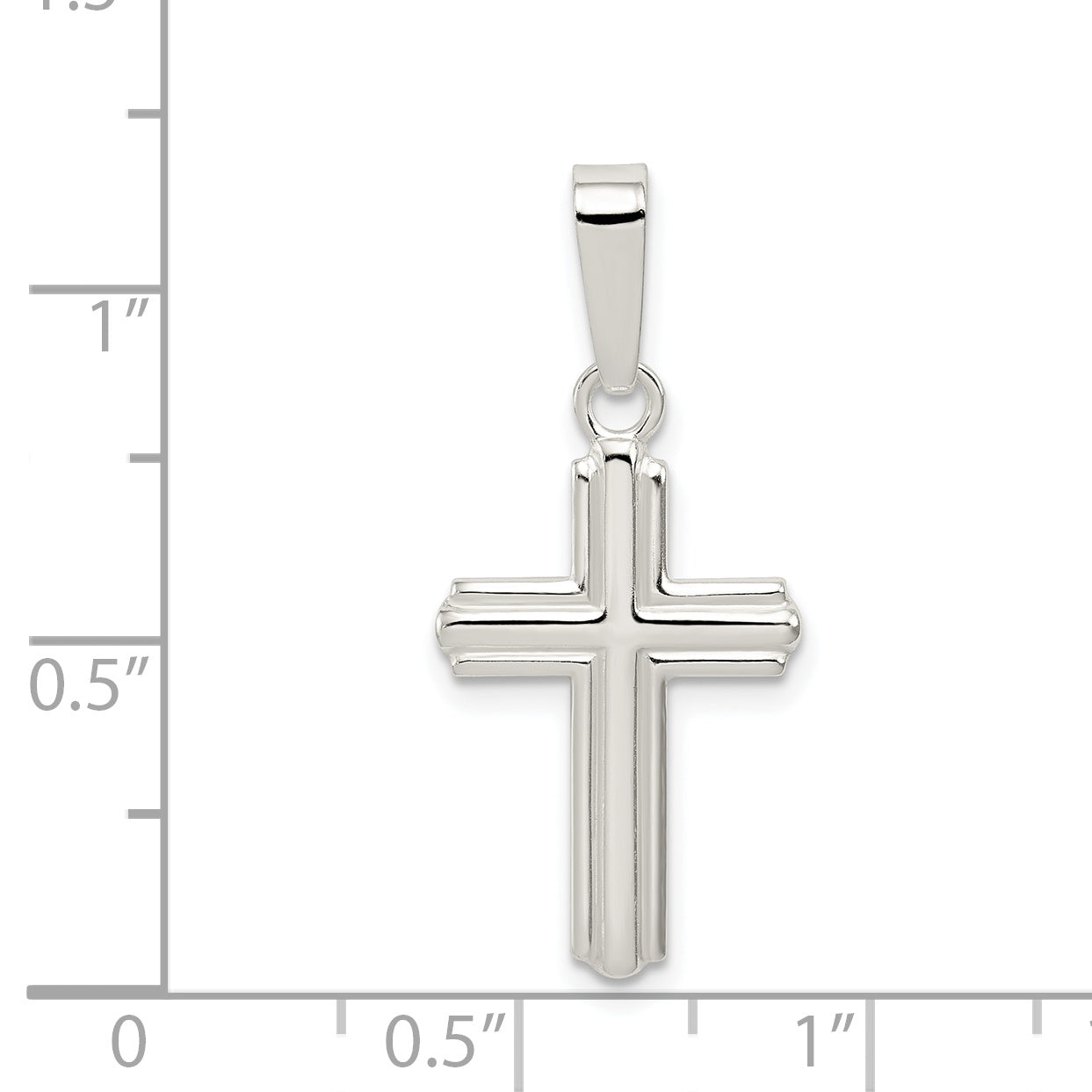 Sterling Silver 925 Cross Pendant with Polished Anti-Tarnish Finish
