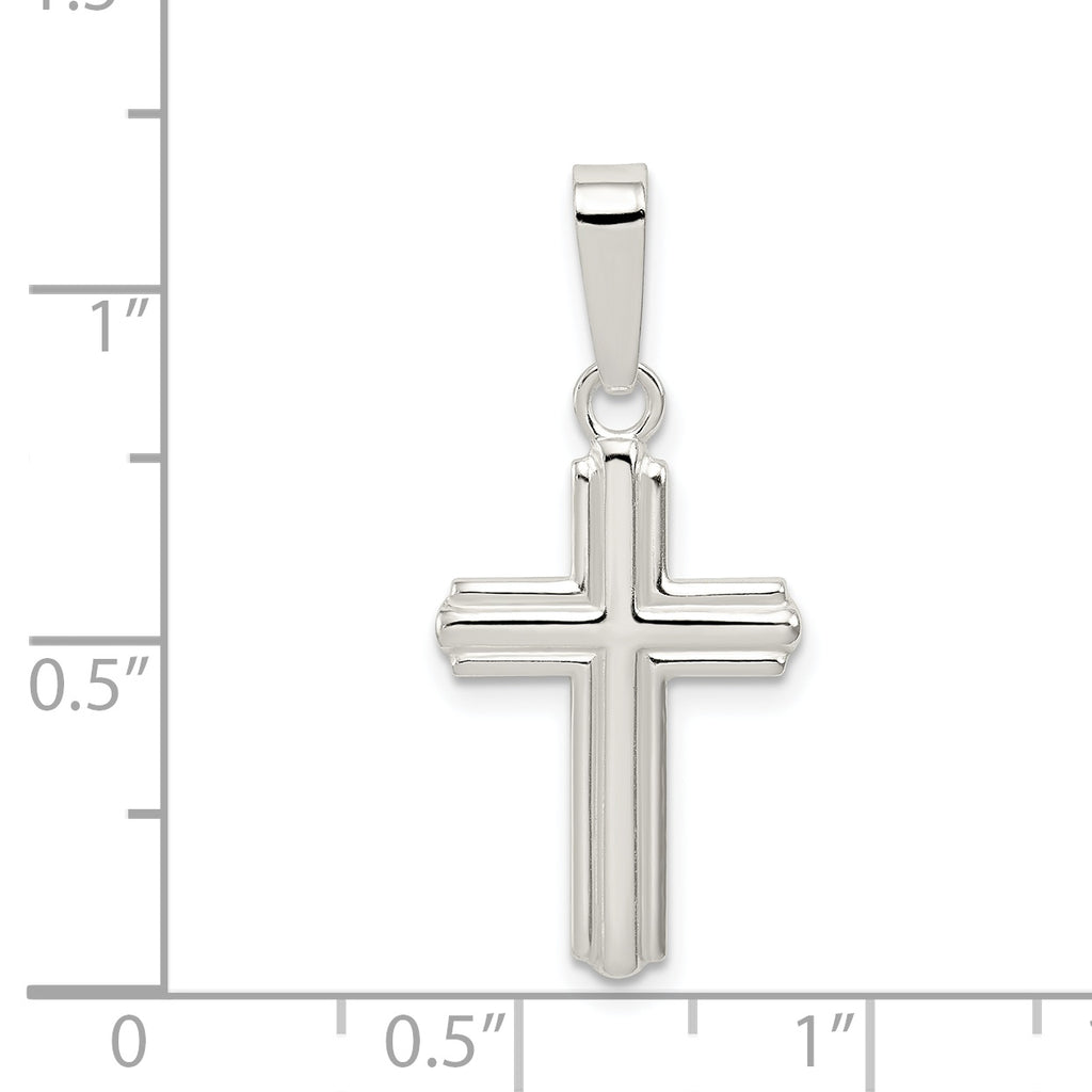 Sterling Silver 925 Cross Pendant with Polished Anti-Tarnish Finish