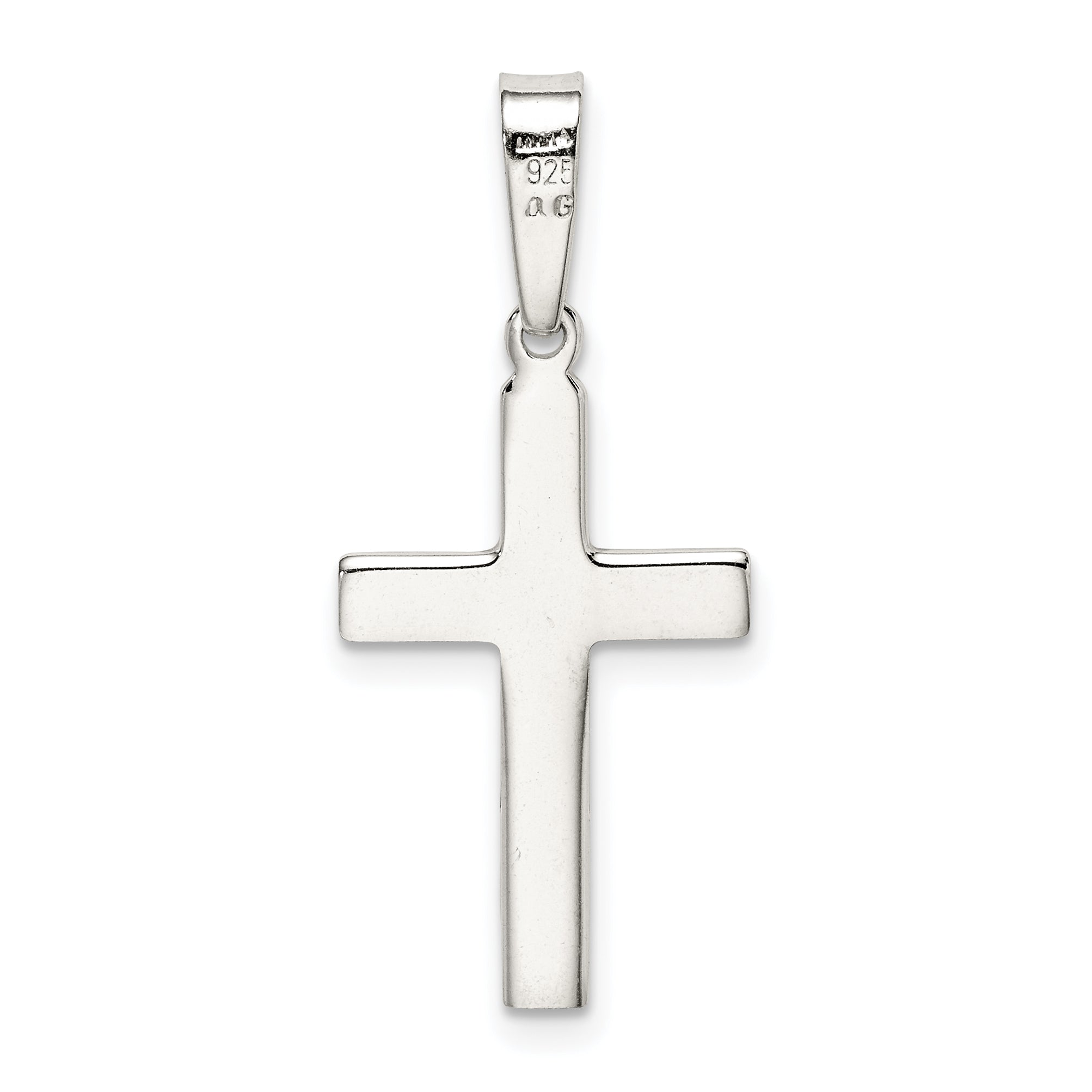 Sterling Silver 925 Cross Pendant with Polished Anti-Tarnish Finish