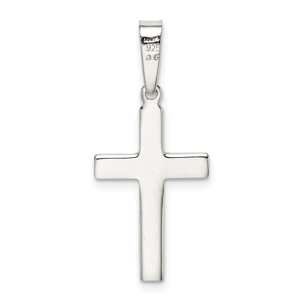 Sterling Silver 925 Cross Pendant with Polished Anti-Tarnish Finish