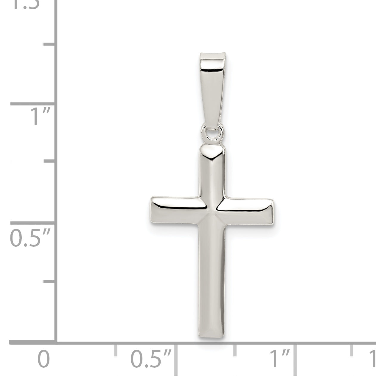 Sterling Silver 925 Cross Pendant with Polished Anti-Tarnish Finish