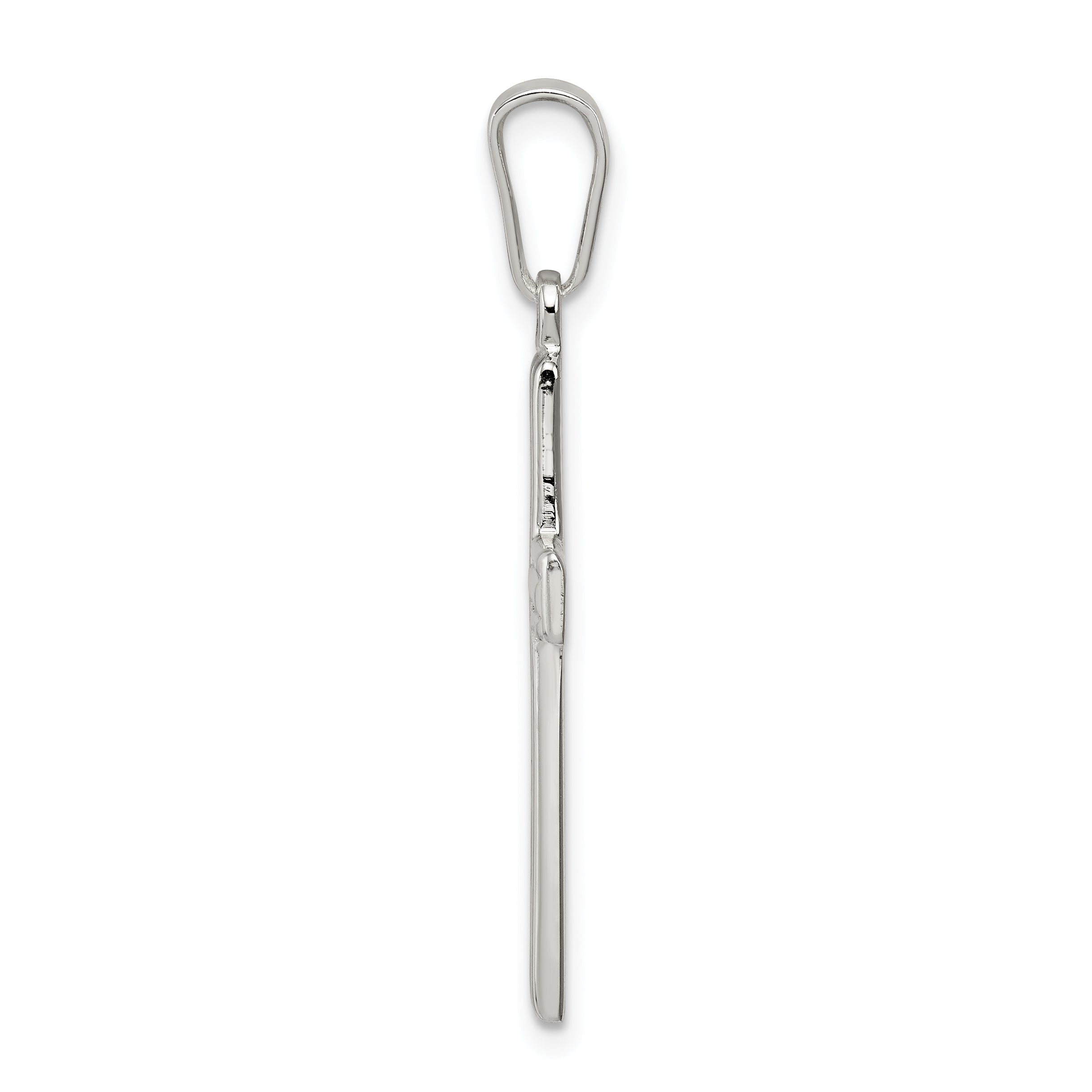 Sterling Silver 925 Polished Cross Pendant with Anti-Tarnish Finish