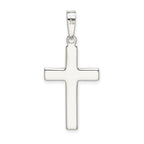 Sterling Silver 925 Polished Cross Pendant with Anti-Tarnish Finish