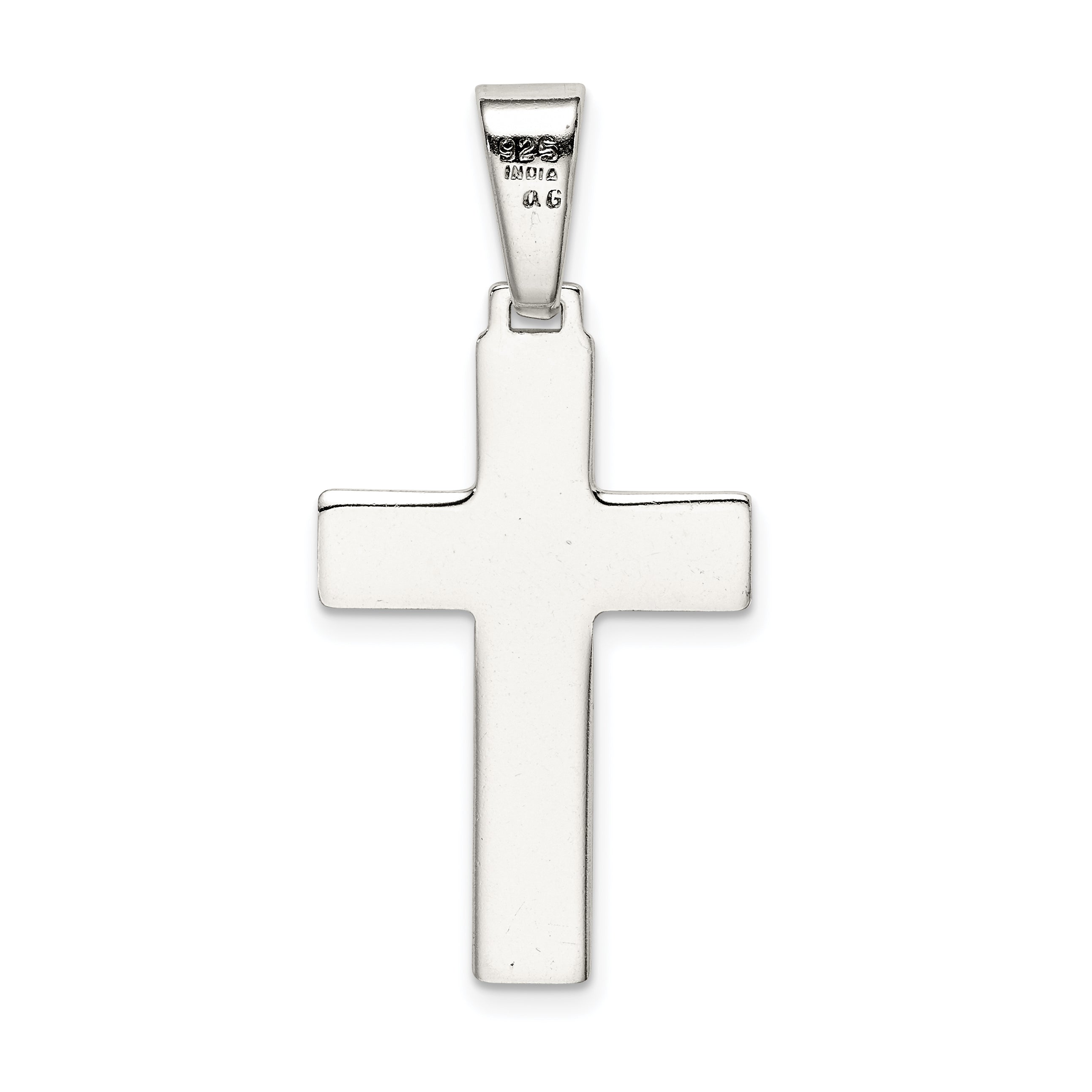 Sophia Jewelers Sterling Silver 925 Polished Cross Pendant with Anti-Tarnish Finish