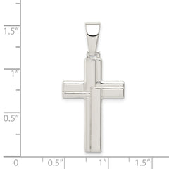 Sophia Jewelers Sterling Silver 925 Polished Cross Pendant with Anti-Tarnish Finish