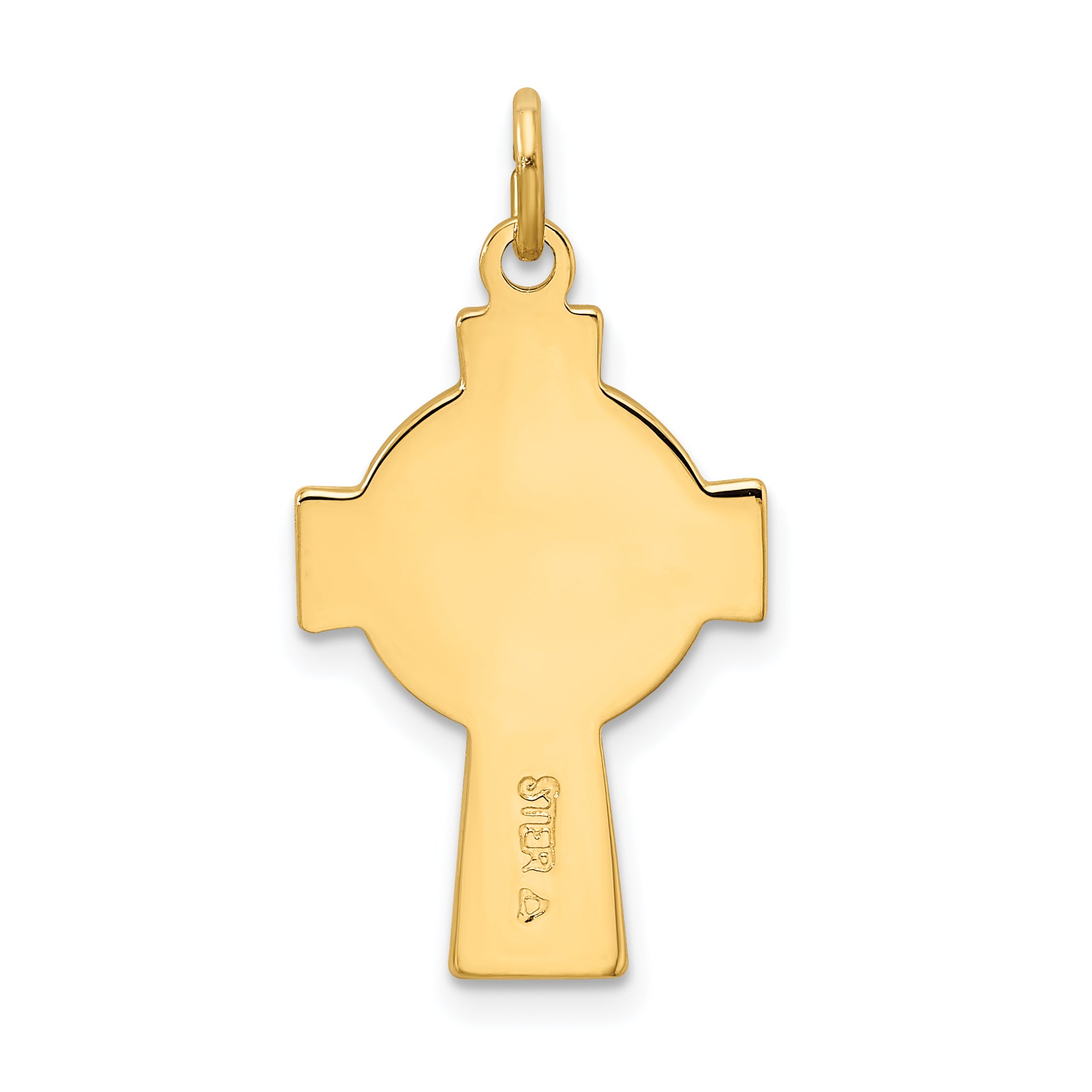 Sterling Silver Gold-Accented Cross Pendant with Polished Rhodium Finish