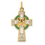 Sterling Silver Rhodium-plated Polished/Gold-plated Epoxy Cross Pendant