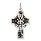 Sterling Silver Antiqued Satin Celtic Cross Pendant