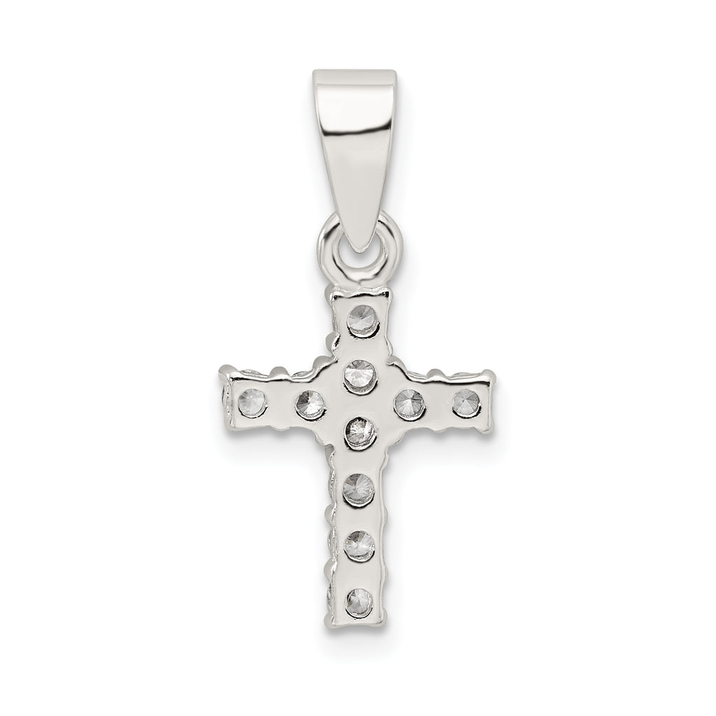 Sophia Jewelers Sterling Silver CZ Cross Pendant with Polished Finish