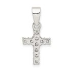 Sophia Jewelers Sterling Silver CZ Cross Pendant with Polished Finish