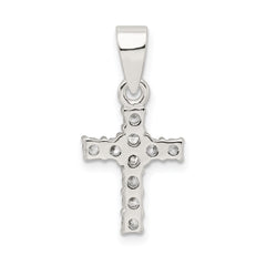 Sophia Jewelers Sterling Silver CZ Cross Pendant with Polished Finish
