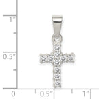 Sophia Jewelers Sterling Silver CZ Cross Pendant with Polished Finish