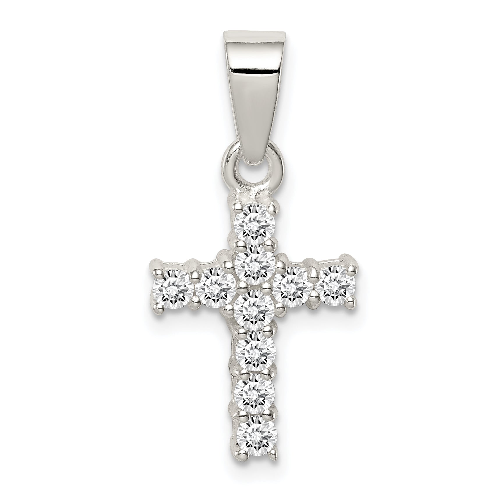 Sterling Silver CZ Cross Pendant Main image