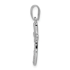 Sophia Jewelers Sterling Silver CZ Cross Pendant with Rhodium Finish Elegance