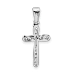 Sophia Jewelers Sterling Silver CZ Cross Pendant with Rhodium Finish Elegance