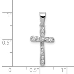 Sophia Jewelers Sterling Silver CZ Cross Pendant with Rhodium Finish Elegance