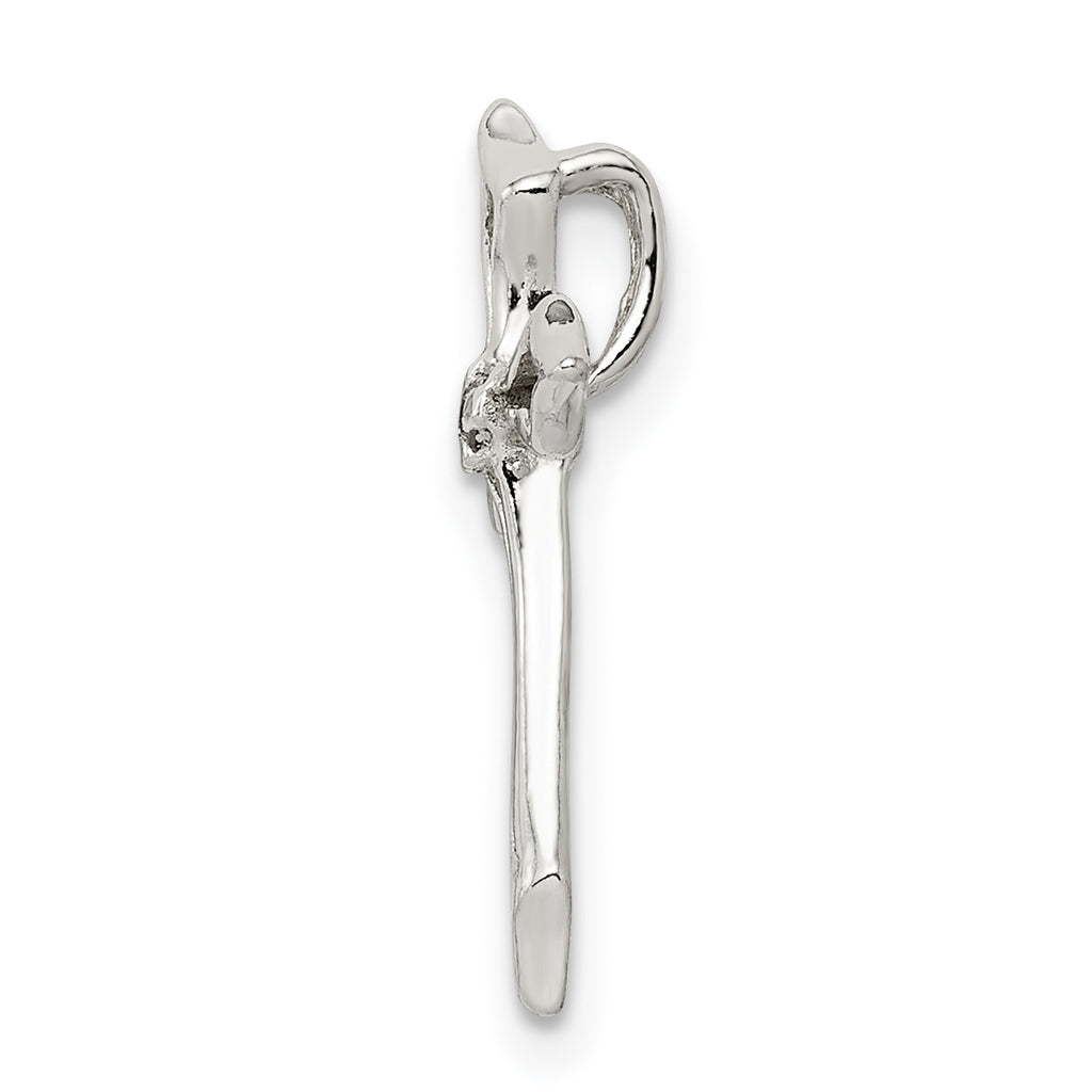 Sterling Silver 925 Cross Charm with Clear CZ Gemstones & Anti-Tarnish Finish