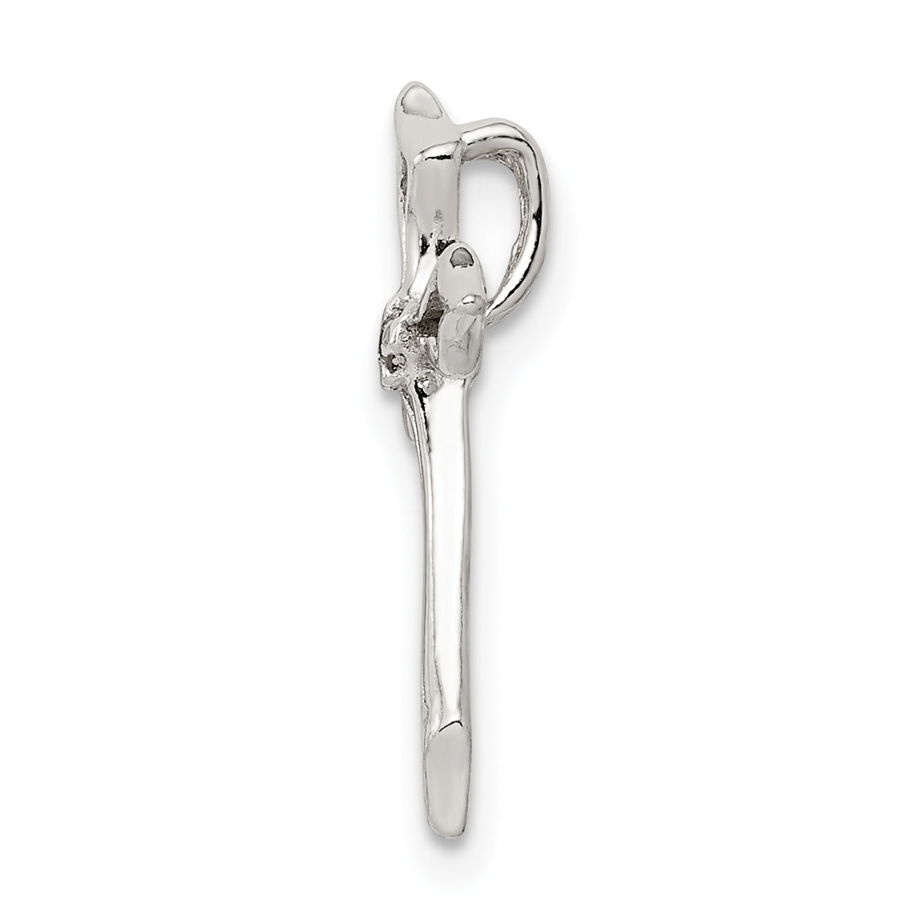 Sterling Silver 925 Cross Charm with Clear CZ Gemstones & Anti-Tarnish Finish
