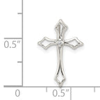 Sterling Silver 925 Cross Charm with Clear CZ Gemstones & Anti-Tarnish Finish