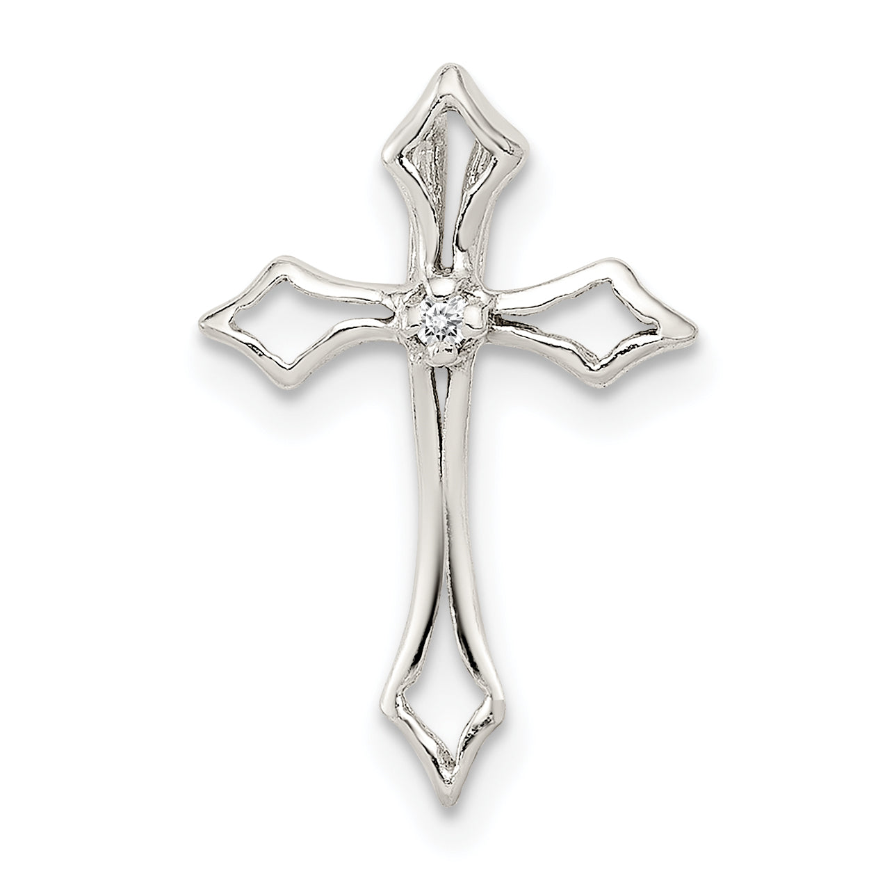 Sterling Silver CZ Cross Charm Main image