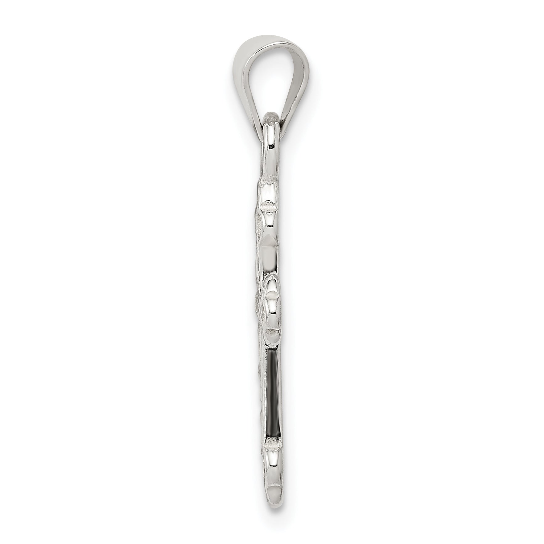 Sterling Silver 925 Cross Pendant with Clear CZ Anti-Tarnish Finish